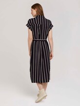 Midi blouse-jurk met ceintuur - Vrouwen - black beige vertical stripe Midi blouse-jurk met ceintuur - Vrouwen - black beige vertical stripe - 2 - TOM TAILOR Denim