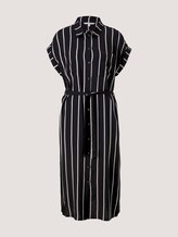Midi blouse-jurk met ceintuur - Vrouwen - black beige vertical stripe Midi blouse-jurk met ceintuur - Vrouwen - black beige vertical stripe - 7 - TOM TAILOR Denim