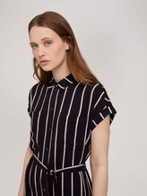 Midi blouse-jurk met ceintuur - Vrouwen - black beige vertical stripe Midi blouse-jurk met ceintuur - Vrouwen - black beige vertical stripe - 9 - TOM TAILOR Denim