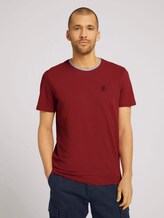 T-Shirt mit Logo Stickerei - Männer - chili oil red T-Shirt mit Logo Stickerei - Männer - chili oil red - 1 - TOM TAILOR