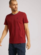 T-Shirt mit Logo Stickerei - Männer - chili oil red T-Shirt mit Logo Stickerei - Männer - chili oil red - 5 - TOM TAILOR