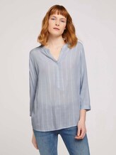 gestreifte Bluse mit halber Knopfleiste - Frauen - blue stripe vertical gestreifte Bluse mit halber Knopfleiste - Frauen - blue stripe vertical - 1 - TOM TAILOR