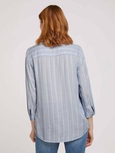 gestreifte Bluse mit halber Knopfleiste - Frauen - blue stripe vertical gestreifte Bluse mit halber Knopfleiste - Frauen - blue stripe vertical - 2 - TOM TAILOR