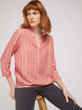 gestreifte Bluse mit halber Knopfleiste - Frauen - peach stripe vertical gestreifte Bluse mit halber Knopfleiste - Frauen - peach stripe vertical - 5 - TOM TAILOR
