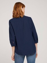 gemusterte Bluse mit halber Knopfleiste - Frauen - navy structure design gemusterte Bluse mit halber Knopfleiste - Frauen - navy structure design - 2 - TOM TAILOR