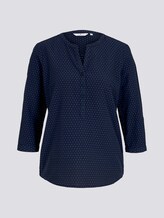 gemusterte Bluse mit halber Knopfleiste - Frauen - navy structure design gemusterte Bluse mit halber Knopfleiste - Frauen - navy structure design - 7 - TOM TAILOR