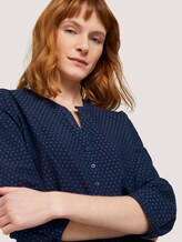 gemusterte Bluse mit halber Knopfleiste - Frauen - navy structure design gemusterte Bluse mit halber Knopfleiste - Frauen - navy structure design - 9 - TOM TAILOR