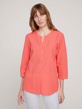 gemusterte Bluse mit halber Knopfleiste - Frauen - peach structure design gemusterte Bluse mit halber Knopfleiste - Frauen - peach structure design - 1 - TOM TAILOR