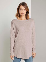 Langer Strickpullover - Frauen - cozy beige melange Langer Strickpullover - Frauen - cozy beige melange - 1 - TOM TAILOR Denim