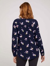 gemusterte Bluse mit Turn-Up Ärmeln - Frauen - navy flower design gemusterte Bluse mit Turn-Up Ärmeln - Frauen - navy flower design - 2 - TOM TAILOR
