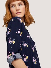 gemusterte Bluse mit Turn-Up Ärmeln - Frauen - navy flower design gemusterte Bluse mit Turn-Up Ärmeln - Frauen - navy flower design - 9 - TOM TAILOR