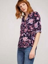 gemusterte Bluse mit Turn-Up Ärmeln - Frauen - navy paisley design gemusterte Bluse mit Turn-Up Ärmeln - Frauen - navy paisley design - 5 - TOM TAILOR