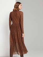Gemustertes Midikleid mit Stehkragen - Frauen - brown leo print Gemustertes Midikleid mit Stehkragen - Frauen - brown leo print - 2 - TOM TAILOR Denim