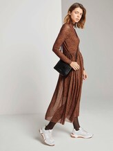 Gemustertes Midikleid mit Stehkragen - Frauen - brown leo print Gemustertes Midikleid mit Stehkragen - Frauen - brown leo print - 3 - TOM TAILOR Denim