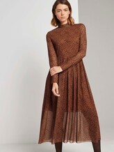 Gemustertes Midikleid mit Stehkragen - Frauen - brown leo print Gemustertes Midikleid mit Stehkragen - Frauen - brown leo print - 5 - TOM TAILOR Denim