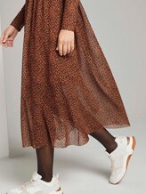 Gemustertes Midikleid mit Stehkragen - Frauen - brown leo print Gemustertes Midikleid mit Stehkragen - Frauen - brown leo print - 9 - TOM TAILOR Denim