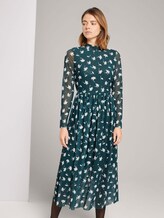 Gemustertes Midikleid mit Stehkragen - Frauen - green flower print Gemustertes Midikleid mit Stehkragen - Frauen - green flower print - 1 - TOM TAILOR Denim