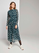 Gemustertes Midikleid mit Stehkragen - Frauen - green flower print Gemustertes Midikleid mit Stehkragen - Frauen - green flower print - 3 - TOM TAILOR Denim
