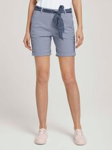 Relaxed chino Bermuda shorts - Women - navy thin stripe Relaxed chino Bermuda shorts - Women - navy thin stripe - 1 - TOM TAILOR