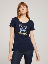 T-Shirt mit Print mit Bio-Baumwolle - Frauen - Sky Captain Blue T-Shirt mit Print mit Bio-Baumwolle - Frauen - Sky Captain Blue - 1 - TOM TAILOR