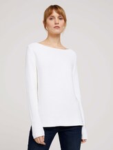 Ottoman Pullover mit Bio-Baumwolle - Frauen - Whisper White Ottoman Pullover mit Bio-Baumwolle - Frauen - Whisper White - 1 - TOM TAILOR