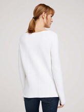 Ottoman Pullover mit Bio-Baumwolle - Frauen - Whisper White Ottoman Pullover mit Bio-Baumwolle - Frauen - Whisper White - 2 - TOM TAILOR