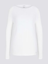 Ottoman Pullover mit Bio-Baumwolle - Frauen - Whisper White Ottoman Pullover mit Bio-Baumwolle - Frauen - Whisper White - 7 - TOM TAILOR