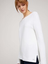 Ottoman Pullover mit Bio-Baumwolle - Frauen - Whisper White Ottoman Pullover mit Bio-Baumwolle - Frauen - Whisper White - 9 - TOM TAILOR