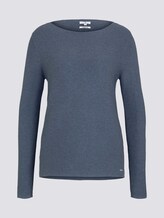 Ottoman Pullover mit Bio-Baumwolle - Frauen - dove grey melange Ottoman Pullover mit Bio-Baumwolle - Frauen - dove grey melange - 7 - TOM TAILOR
