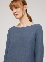 Ottoman Pullover mit Bio-Baumwolle - Frauen - dove grey melange Ottoman Pullover mit Bio-Baumwolle - Frauen - dove grey melange - 9 - TOM TAILOR