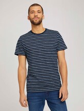 gestreiftes T-Shirt mit Rundhalsausschnitt - Männer - Blue Off White Stripe gestreiftes T-Shirt mit Rundhalsausschnitt - Männer - Blue Off White Stripe - 1 - TOM TAILOR