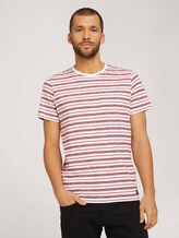 gestreiftes T-Shirt mit Rundhalsausschnitt - Männer - powerful red yarn dye stripe gestreiftes T-Shirt mit Rundhalsausschnitt - Männer - powerful red yarn dye stripe - 1 - TOM TAILOR