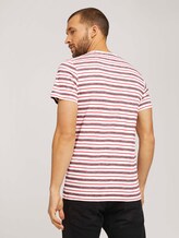 gestreiftes T-Shirt mit Rundhalsausschnitt - Männer - powerful red yarn dye stripe gestreiftes T-Shirt mit Rundhalsausschnitt - Männer - powerful red yarn dye stripe - 2 - TOM TAILOR