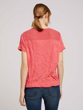T-Shirt mit Spitzeneinsatz und elastischem Bund - Frauen - strong peach tone T-Shirt mit Spitzeneinsatz und elastischem Bund - Frauen - strong peach tone - 2 - TOM TAILOR