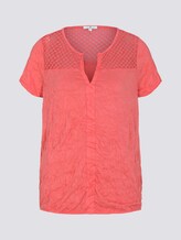 T-Shirt mit Spitzeneinsatz und elastischem Bund - Frauen - strong peach tone T-Shirt mit Spitzeneinsatz und elastischem Bund - Frauen - strong peach tone - 7 - TOM TAILOR