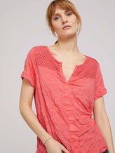 T-Shirt mit Spitzeneinsatz und elastischem Bund - Frauen - strong peach tone T-Shirt mit Spitzeneinsatz und elastischem Bund - Frauen - strong peach tone - 9 - TOM TAILOR