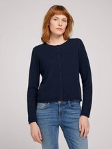 cardigan structured mit Bio-Baumwolle - Frauen - Sky Captain Blue cardigan structured mit Bio-Baumwolle - Frauen - Sky Captain Blue - 1 - TOM TAILOR
