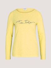 gestreiftes Langarmshirt mit Bio-Baumwolle - Frauen - smooth yellow gestreiftes Langarmshirt mit Bio-Baumwolle - Frauen - smooth yellow - 7 - TOM TAILOR