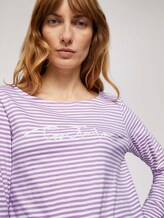 gestreiftes Langarmshirt mit Bio-Baumwolle - Frauen - offwhite lilac bigger stripe gestreiftes Langarmshirt mit Bio-Baumwolle - Frauen - offwhite lilac bigger stripe - 9 - TOM TAILOR
