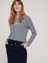 gestreiftes Langarmshirt mit Bio-Baumwolle - Frauen - navy offwhite bigger stripe gestreiftes Langarmshirt mit Bio-Baumwolle - Frauen - navy offwhite bigger stripe - 5 - TOM TAILOR