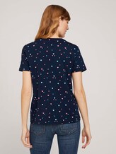 Gemustertes T-Shirt mit Bio-Baumwolle - Frauen - navy colorful heart design Gemustertes T-Shirt mit Bio-Baumwolle - Frauen - navy colorful heart design - 2 - TOM TAILOR