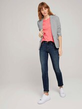 Gemustertes T-Shirt mit Bio-Baumwolle - Frauen - red heart line design Gemustertes T-Shirt mit Bio-Baumwolle - Frauen - red heart line design - 3 - TOM TAILOR