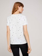 Gemustertes T-Shirt mit Bio-Baumwolle - Frauen - offwhite heart line design Gemustertes T-Shirt mit Bio-Baumwolle - Frauen - offwhite heart line design - 2 - TOM TAILOR