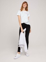 Gemustertes T-Shirt mit Bio-Baumwolle - Frauen - offwhite heart line design Gemustertes T-Shirt mit Bio-Baumwolle - Frauen - offwhite heart line design - 3 - TOM TAILOR