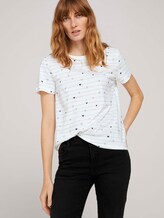Gemustertes T-Shirt mit Bio-Baumwolle - Frauen - offwhite heart line design Gemustertes T-Shirt mit Bio-Baumwolle - Frauen - offwhite heart line design - 5 - TOM TAILOR