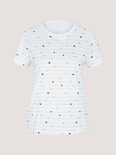 Gemustertes T-Shirt mit Bio-Baumwolle - Frauen - offwhite heart line design Gemustertes T-Shirt mit Bio-Baumwolle - Frauen - offwhite heart line design - 7 - TOM TAILOR
