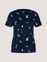 Gemustertes T-Shirt mit Bio-Baumwolle - Frauen - navy colorful dot design Gemustertes T-Shirt mit Bio-Baumwolle - Frauen - navy colorful dot design - 7 - TOM TAILOR