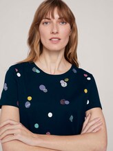 Gemustertes T-Shirt mit Bio-Baumwolle - Frauen - navy colorful dot design Gemustertes T-Shirt mit Bio-Baumwolle - Frauen - navy colorful dot design - 9 - TOM TAILOR