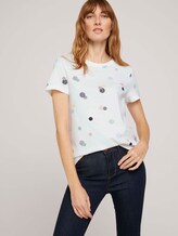 Gemustertes T-Shirt mit Bio-Baumwolle - Frauen - offwhite colorful dot design Gemustertes T-Shirt mit Bio-Baumwolle - Frauen - offwhite colorful dot design - 5 - TOM TAILOR
