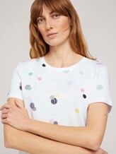 Gemustertes T-Shirt mit Bio-Baumwolle - Frauen - offwhite colorful dot design Gemustertes T-Shirt mit Bio-Baumwolle - Frauen - offwhite colorful dot design - 9 - TOM TAILOR